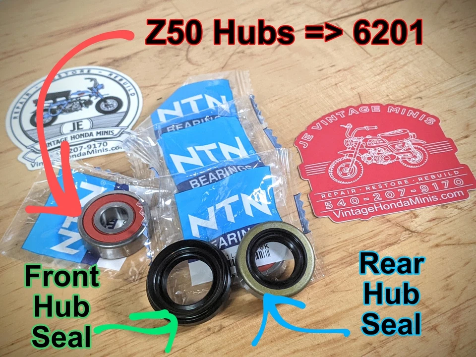 Rodamiento - Kit de buje y sello NTN 6201 - Calidad - Honda Z50 Z50a Z50r Mini Trail Foto 2 de 4