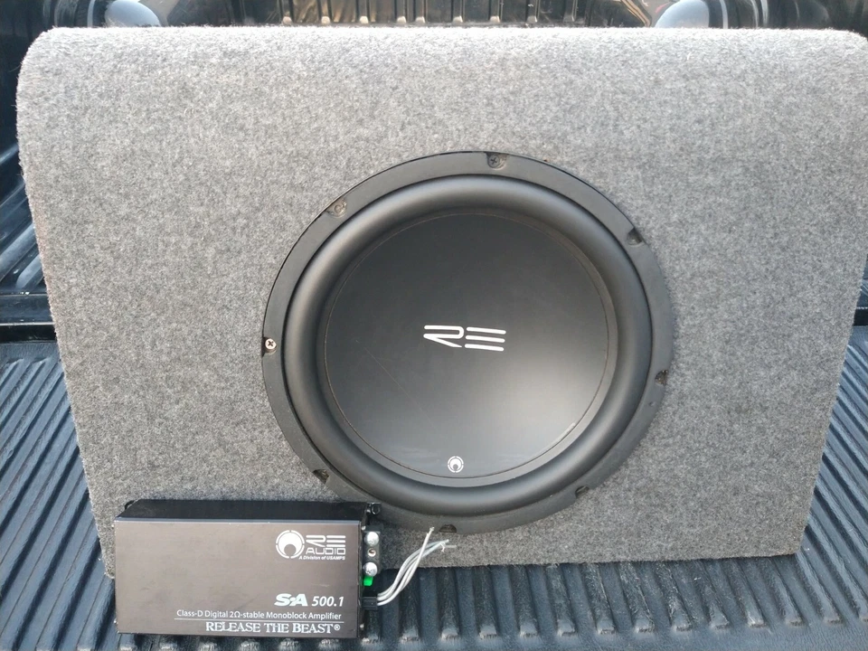 RE Audio REX12S4 v2 12" Subwoofer Coche 4ohm y Amplificador Monobloque SA 500.1 Usado Foto 2 de 4