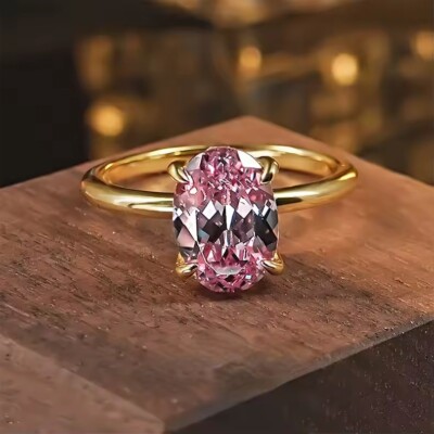 Natürlicher Rosa Turmalin (10x7mm) 925er Silber Ring, Minimalistisch & Luxuriös