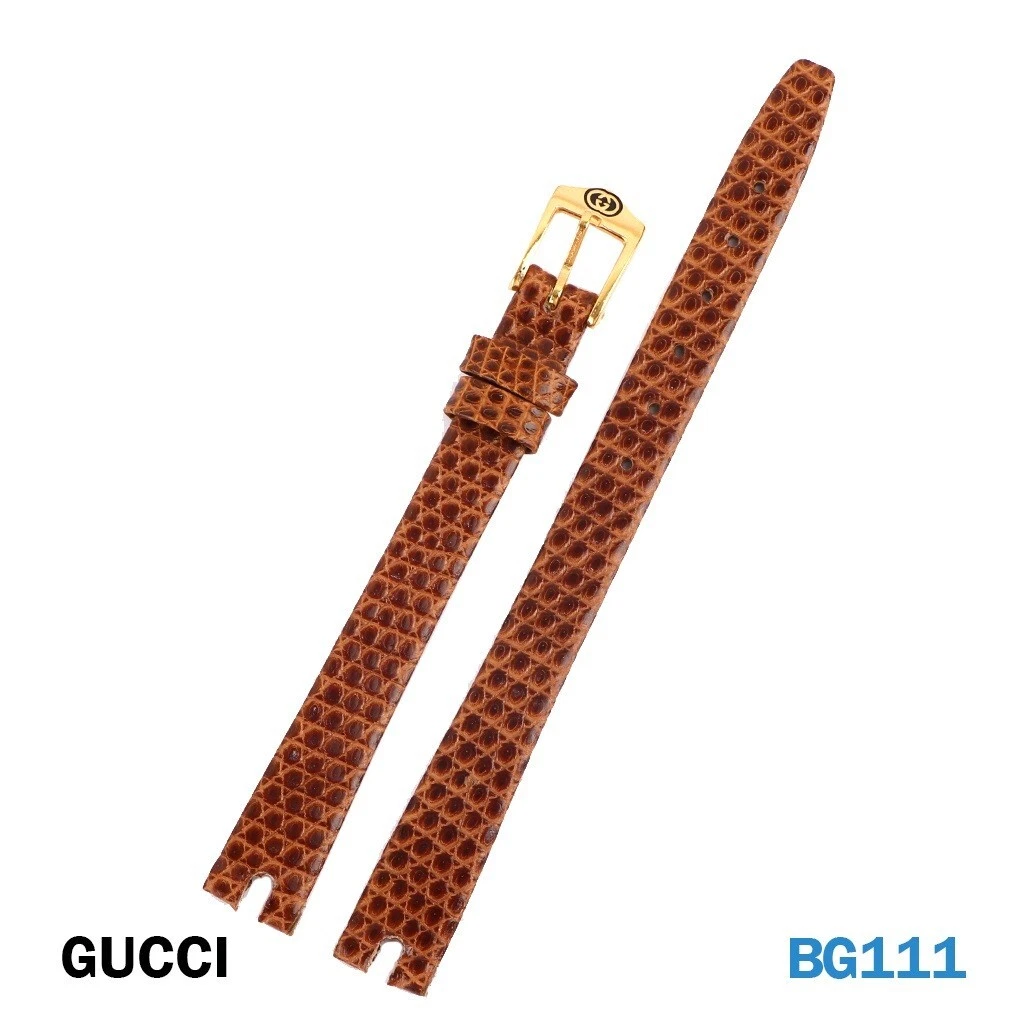 Bracelet en cuir original GUCCI 2000 L couleur marron 10 mm avec boucle Gucci 8 mm
