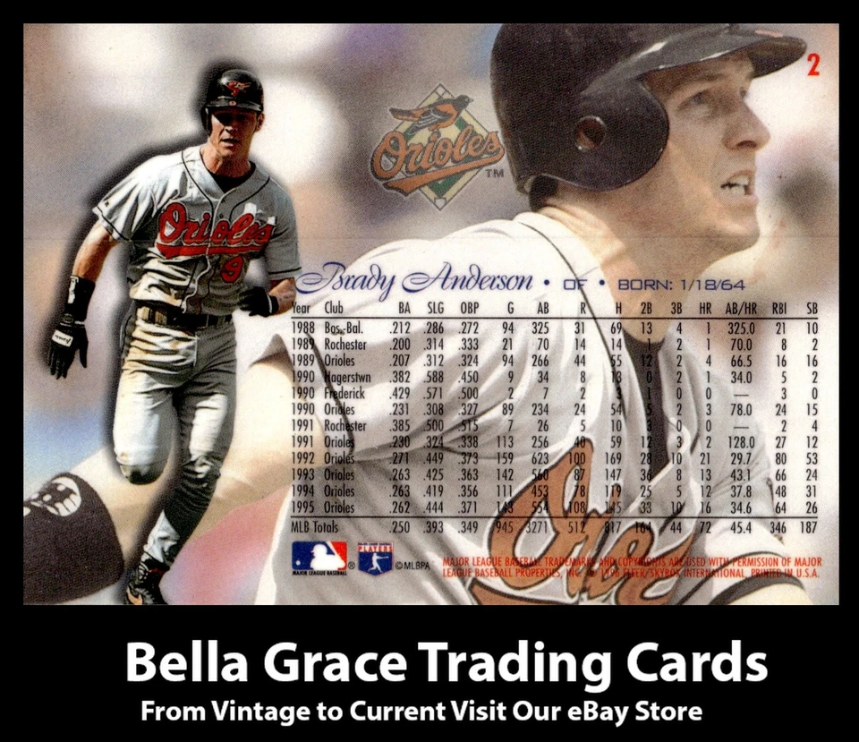 1996 Fleer Flair Brady Anderson #2 Baltimore Orioles - Image 2 of 2
