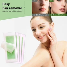 50PCS Hair Removal Paper Double Sided Cold Wax Strips Body Depilatory Patch Skin