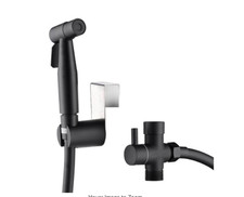 Non-Electric Stainless Steel Bidet Sprayer with Sprayer Holder for Toilet Black