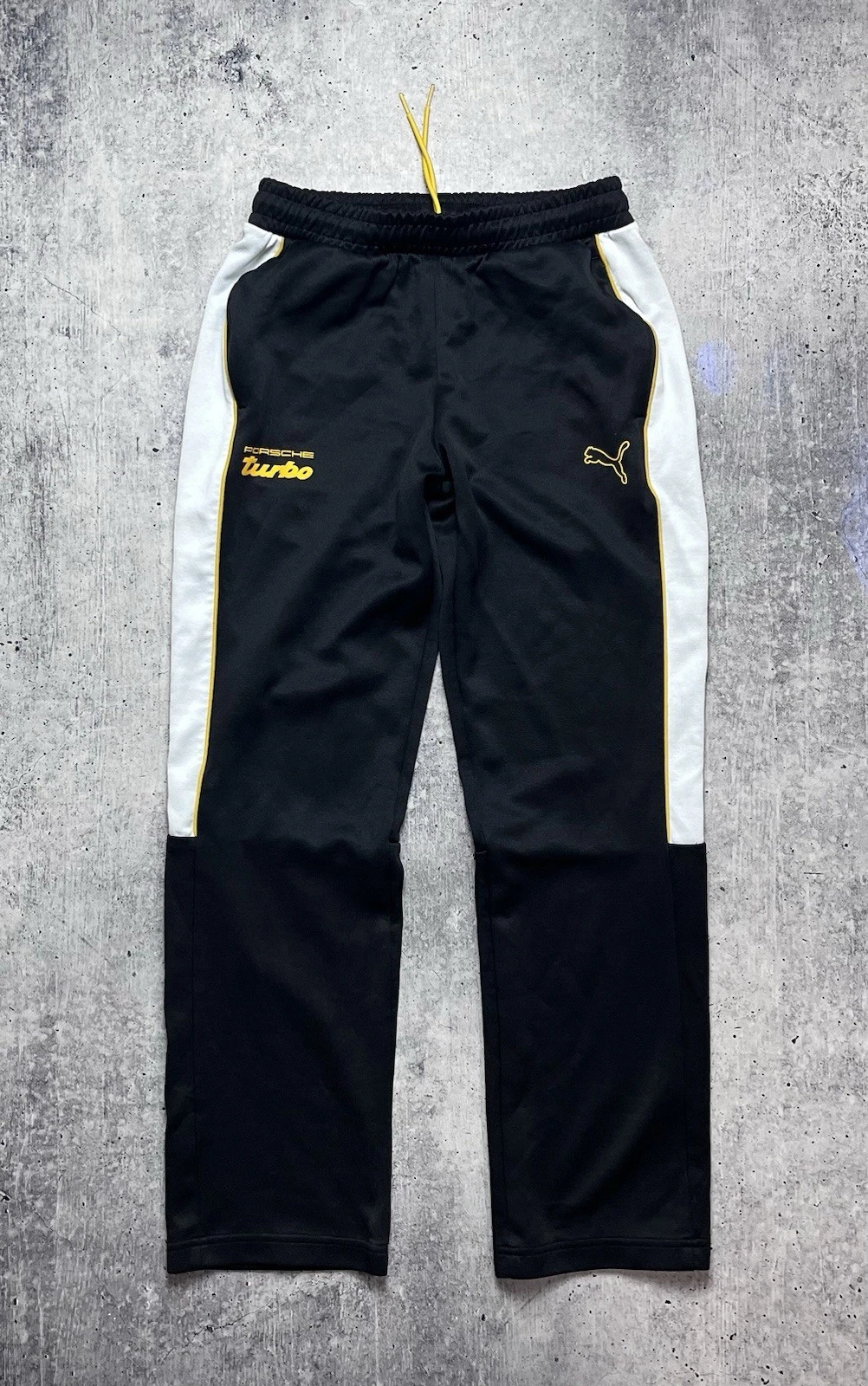Puma x Porsche Turbo Pants Size S Black Yellow 621018-01 Authentic Tracksuit