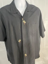 Caribbean Joe Rayon Tropical Cocktail Tiki Aloha Hawaiian Mens Shirt SZ Med