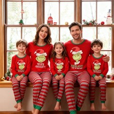 Christmas pjs Christmas Pyjamas Family Nightwear PJs Set Grinch Matching Suits