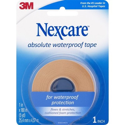 3M Nexcare First Aid Tape Absolute Waterproof Easy Tear Cushion 1''x 5 yd 1ct 9PK