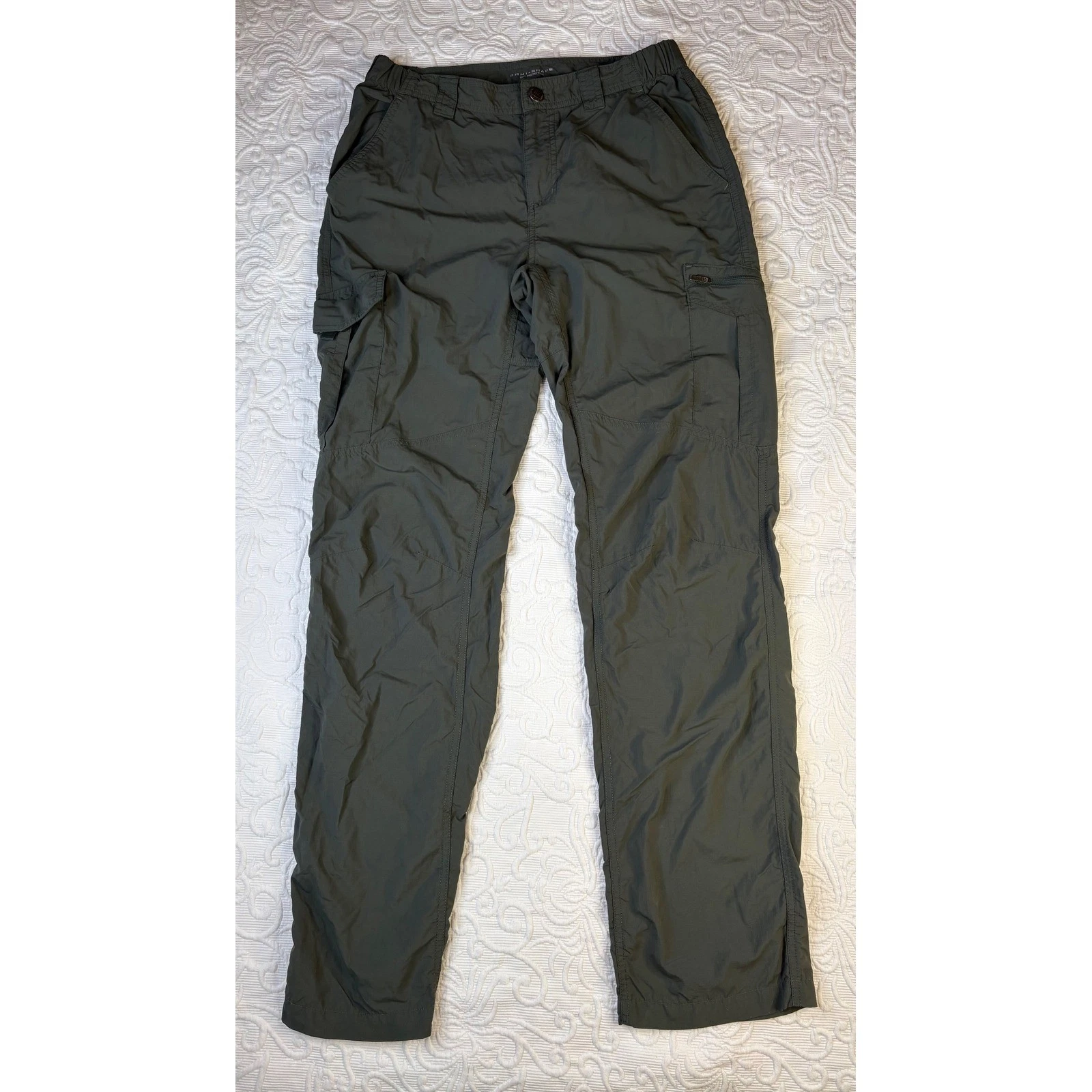 Columbia Men Omni Shade Sun Protection Cargo Hike Pants Olive Green Size 30W 33L