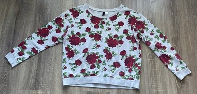 Divided by H&M Pullover Pulli rot Rosenmuster - Medium - Blumen Floral