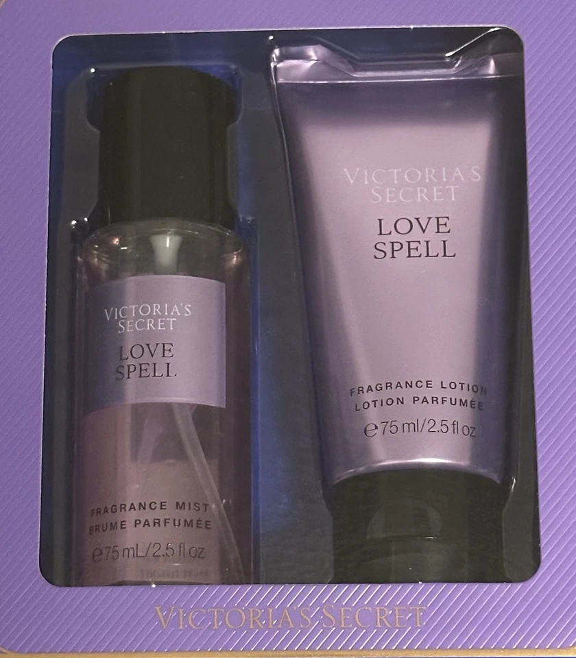 Juego de 2 piezas de mini fragancia corporal y loción corporal Victorias Secret Love Spell Foto 2 de 3