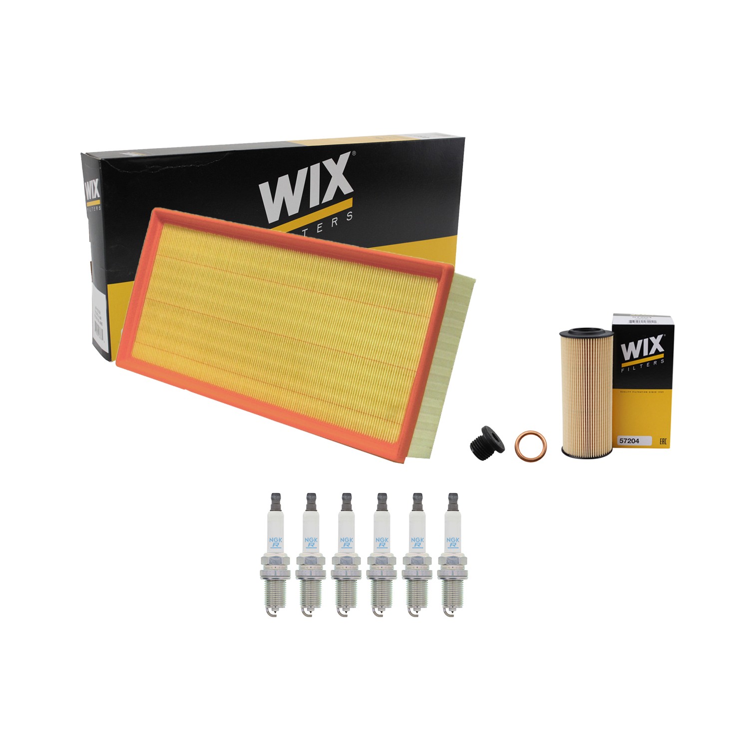 Wix Engine Air Oil Filters  NGK 6 Spark Plug Kit for Cayenne Q7 Touareg 3.0L V6