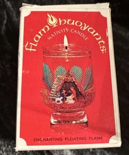 VTG Flam Buoyants Nativity Scene Floating Flame Christmas Candle New In Open Box