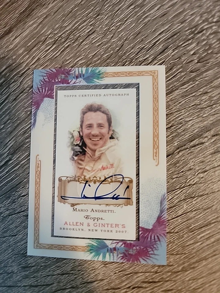 2007 Topps Allen & Ginter Framed Mini Auto MARIO ANDRETTI #MGA Racing Champion - Image 4 of 4