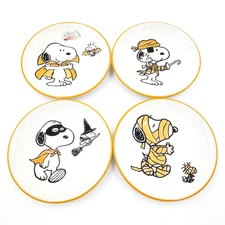 Zrike Brands PEANUTS Snoopy Halloween Appetizer Plates 6" Set of 4 NEW