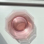 6 Depression Glass Pink Octagonal Pressed Glass Plates 7” Glossy Finish