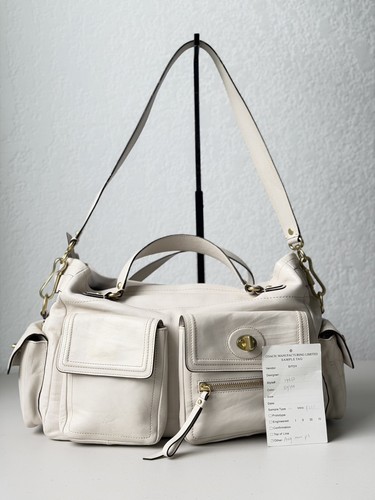 Rare Coach Manufacturing Sample Sydney Square Satchel in White Leather