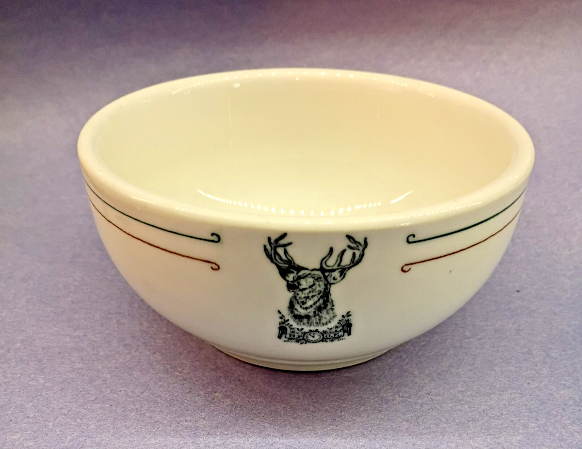 Vintage 1935 B.P.O.E Elks Club Ceramic China Soup Bowl Bailey Walker Bedford, OH
