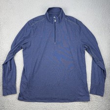 Tommy Bahama Sweater Mens Large Blue IslandZone Quarter Zip UPF 30 Pullover Golf
