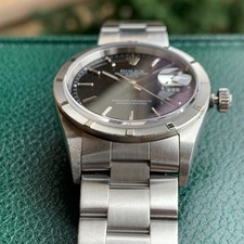 2004 Rolex Oyster Perpetual Date 15210 Black Dial Automatic Steel Wristwatch 16