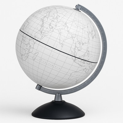 Pädagogische Gliederung Globe   Latitude, Längengrad, Tropics & Borders Markiert