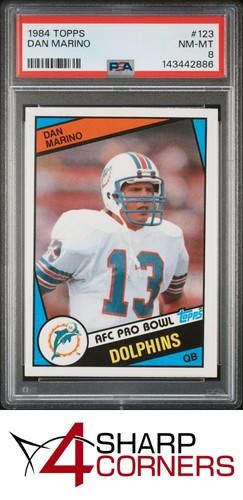 1984 TOPPS #123 DAN MARINO RC DOLPHINS HOF PSA 8
