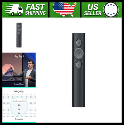 Logitech Spotlight Wireless Presentation Remote with Laser Pointer Black