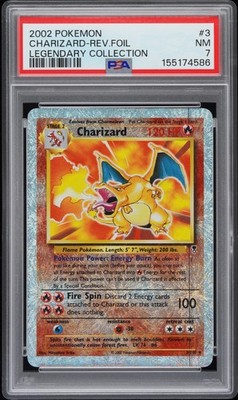 PSA 7 Charizard Reverse Holo 3/110 Legendary Collection Pokemon