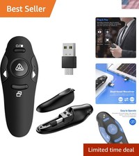 Bright Red Laser Wireless Presenter Remote - 49 Feet Range, USB Connectability