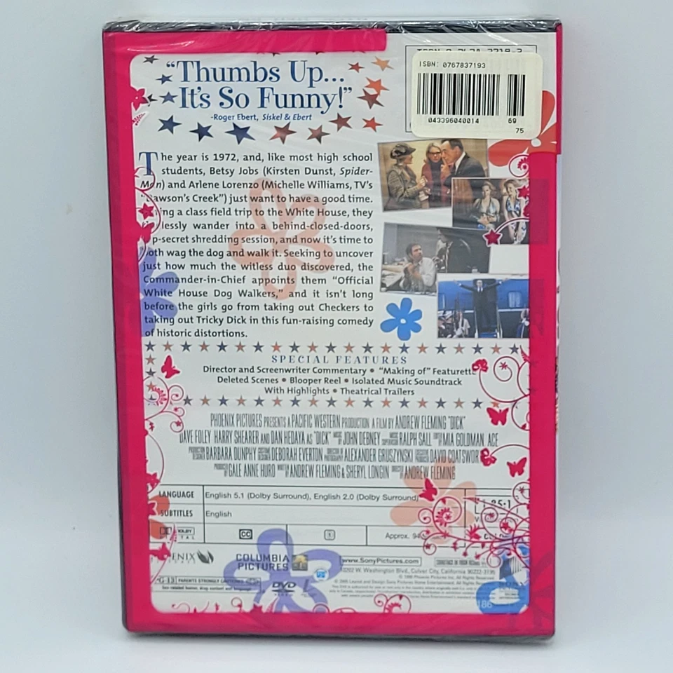 Dick DVD 1999 Sealed Kirsten Dunst Michelle Williams Comedy Satire Promo Sticker Foto 4 de 4