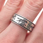 Shube Old Pawn 925 Sterling Silver Vintage Fox Oxidized Tribal Band Ring Size 10