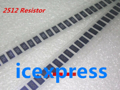 100pcs 2512 SMD 5% 1/10W chip resistors 0ohm~10M ohm 0R 10R 100R 220R 330R 1K 2K