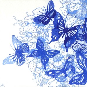 Papel 4x Servilletas Para Decoupage Decopatch azul de bebé