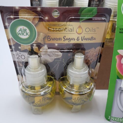 (3) Air Wick Brown Sugar & Vanilla Scented Oil Refills 2 Packs & 2 Warmers - Picture 2 of 5
