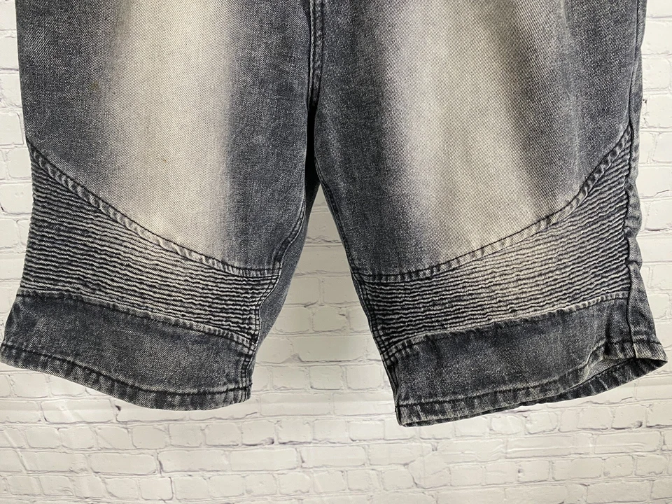 Pantalones Cortos Vaqueros Denim Diseño 5 Bolsillos Gris Oscuro Lavado Sucio Red Ape Hombres (34 x 12) Foto 4 de 4