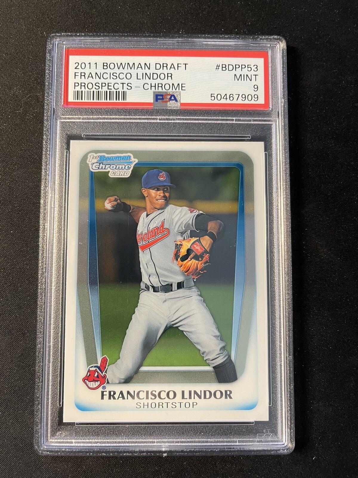 2011 Bowman Chrome Draft #BDPP53 Francisco Lindor PSA 9 MINT RC Rookie