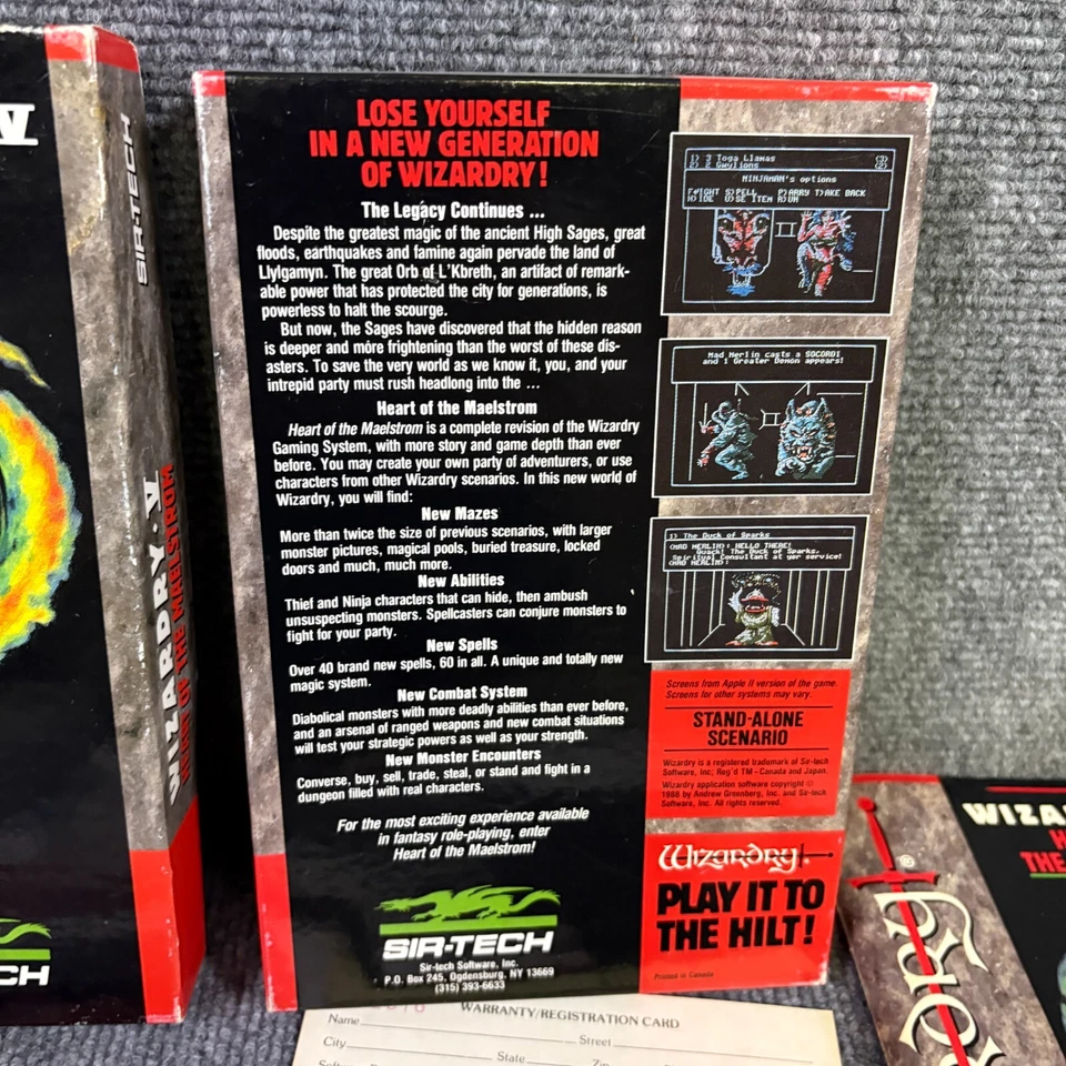 Wizardry V Heart of the Maelstrom IBM PC MS-DOS 5.25 completo con manual en caja en muy buena condición Foto 3 de 4