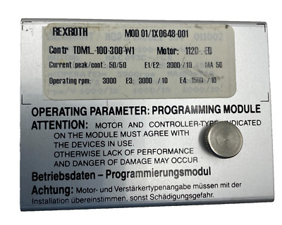 REXROTH TDM1-100-300-W1 SERVO MOTOR PROGRAMMING MODULE MOD 01/1X0648-001