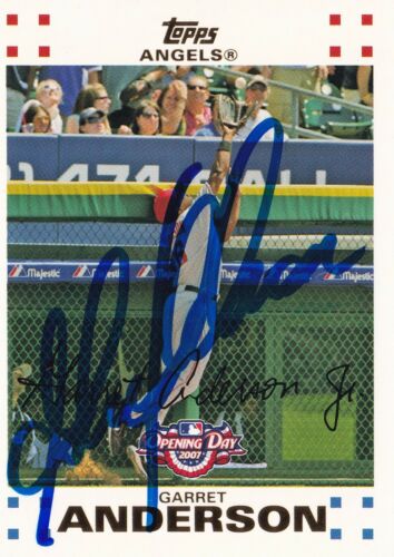 Garret Anderson Signed 2007 Topps Angels Baseball Card #105 PSA/DNA COA Auto'd - Picture 1 of 12