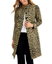 Kasper Animal Print Stand Collar Topper Jacket Doeblack 8