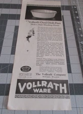 1922 Vollrath Ware, Oval Dish Pan Sheboygan, WI. Vintage Print Ad