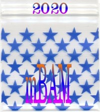 100 PACK BLUE STARS 2020 Apple Zip Baggies 2.0X2.0" Mini Bags STAR