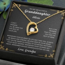 To My Granddaughter Necklace, Xmas Birthday Gift For Granddaughter From Grandpa