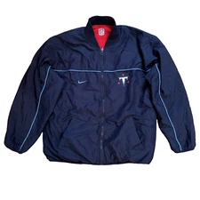 Vtg Nike Tennessee Titans Reversible Jacket Zip Warm Red Fleece NFL Football M