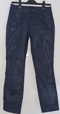 Massimo Dutti Navy Blue Coated Trousers, Size 10UK UK