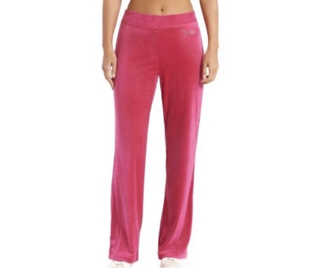 Juicy Couture Velour Track Pant Size XL Pink Logo NWOT Stretchy eBay