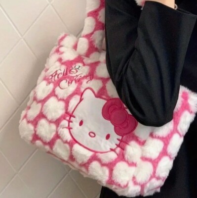 Sanrio Hello Kitty Plush Bag Shoulder Bag Handbag Kawaii Fashion Bag Daily Wear
