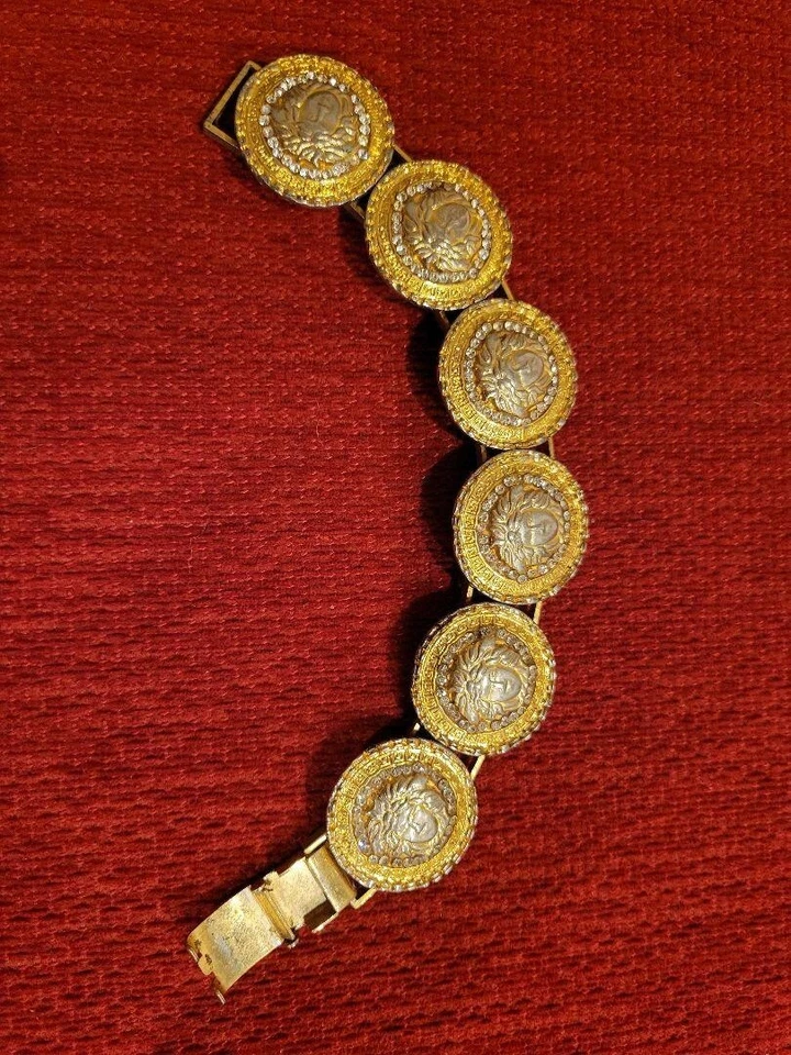 Brazalete VERSACE Chapado en Oro Medusa Estrás Cadena GP NOBOX Foto 2 de 4