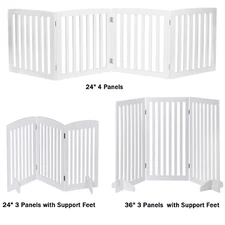 24"/36'' Pet Dog Gate 3/4 Panel Foldable Dog Exercise Pence for Dog Cat Doorways