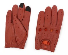 Men's Genuine full grain Sheep Leather Unlined Driving Gloves