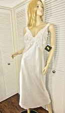 NWT 68 Cinema Etoile Bridal Nightgown LARGE Ivory w Embroidered Satin  Lace